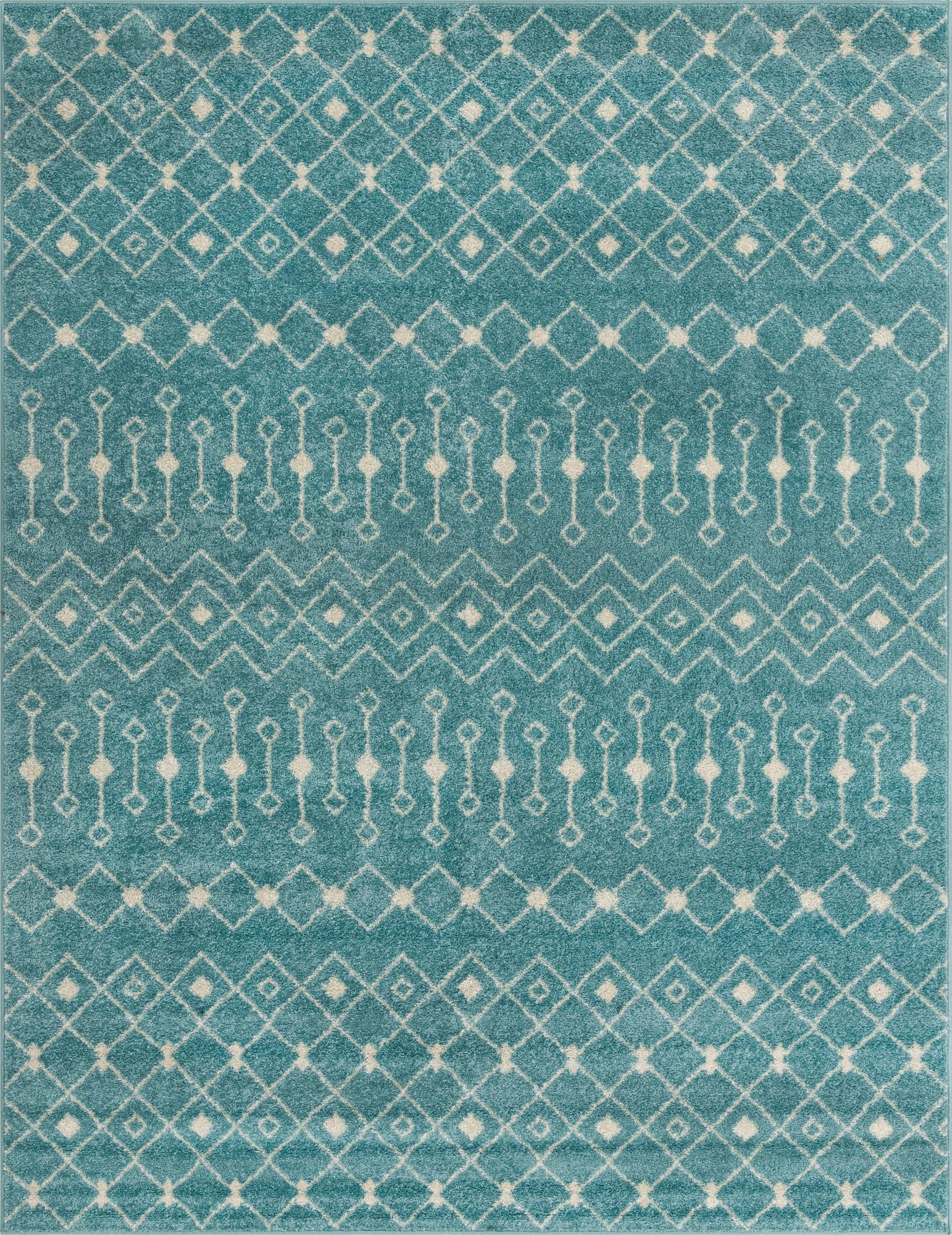 Blue Rug Plan Rugs.com Moroccan Trellis Collection Rug – 8' x 10' Aqua Blue Medium ...
