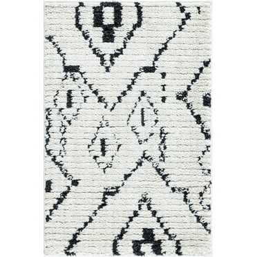 Rugs.com Morocco Collection Rug – 2' x 3' Ivory High-Pile Rug Perfect For Entryways, Kitchens, Breakfast Nooks, Accent Pieces