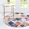 thumbnail image 1 of Rugs.com Morocco Collection Rug – 4 Ft Round Multi High-Pile Rug Perfect For Kitchens, Dining Rooms, 1 of 9