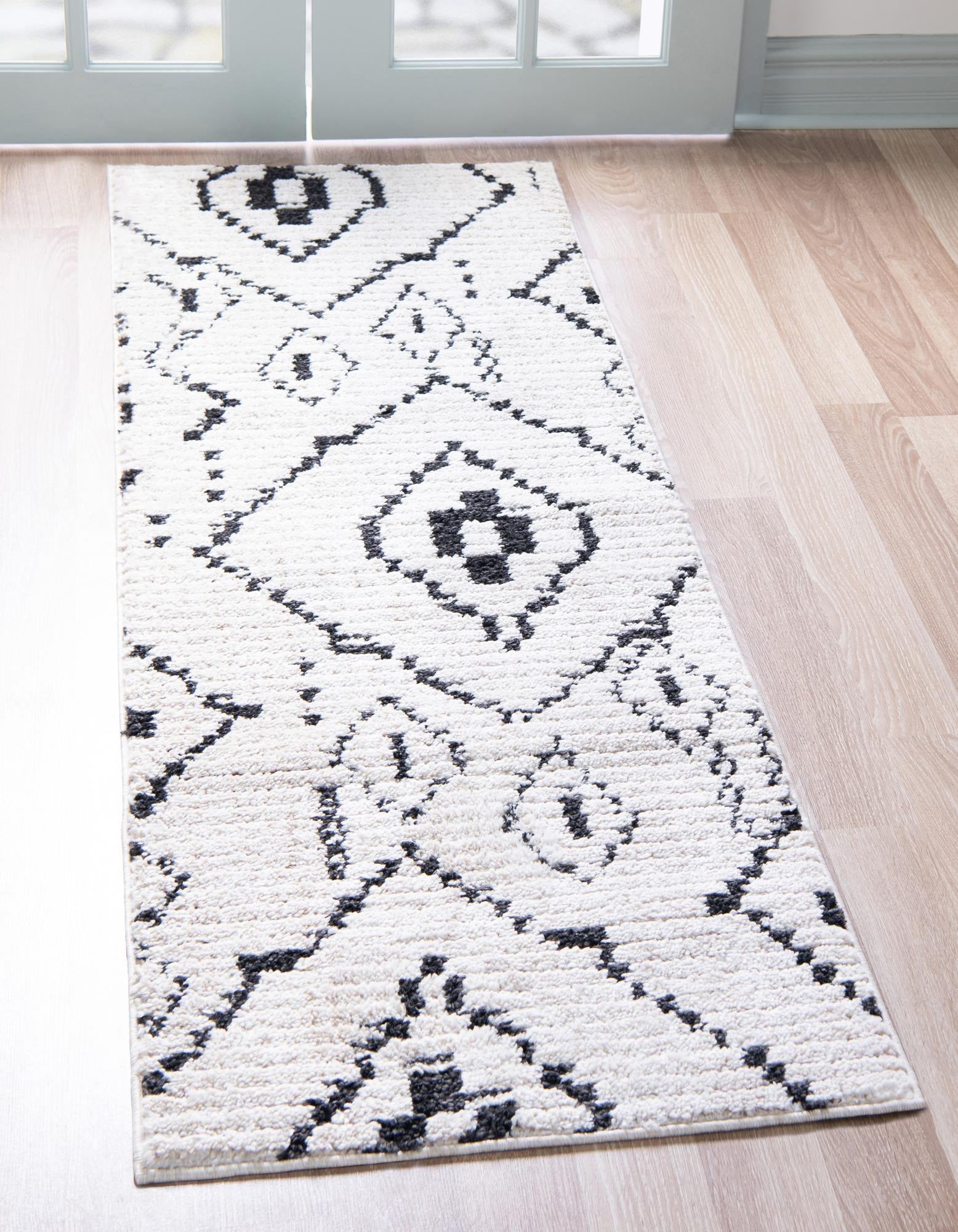 Rugs.com Morocco Collection Rug – 6 Ft Runner Ivory High-Pile Rug ...