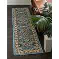 thumbnail image 1 of Rugs.com Neda Collection Rug – 10 Ft Runner Blue Low Rug Perfect For Hallways, Entryways, 1 of 9