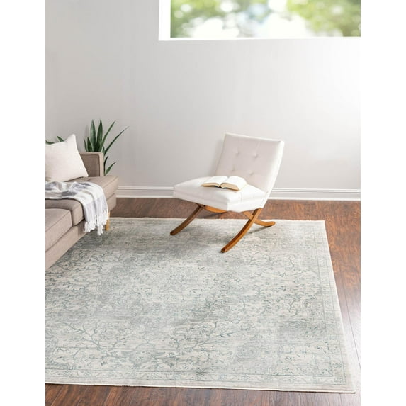 Rugs.com Newport Collection Rug – 10' 2 Square Gray Medium Rug Perfect For Living Rooms, Kitchens, Entryways