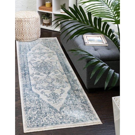 Rugs.com Newport Collection Rug – 2' x 4' Runner Gray Medium Rug Perfect For Hallways, Entryways