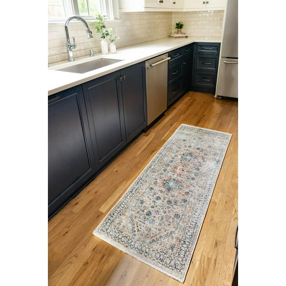 Rugs.com Newport Collection Rug – 2' x 4' Runner Multi Medium Rug Perfect For Hallways, Entryways