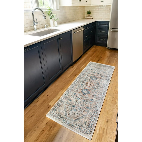 Rugs.com Newport Collection Rug – 2' x 4' Runner Multi Medium Rug Perfect For Hallways, Entryways