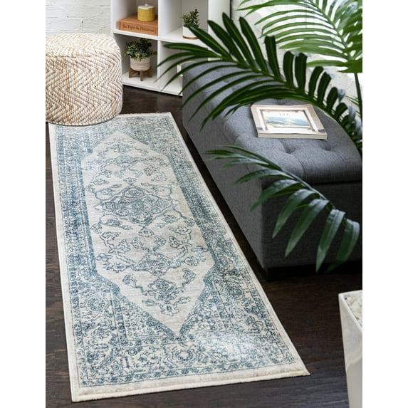 Rugs.com Newport Collection Rug – 2' x 8' Runner Gray Medium Rug Perfect For Hallways, Entryways
