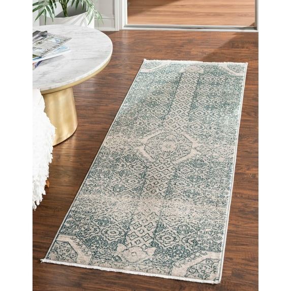 Rugs.com Newport Collection Rug – 2' x 8' Runner Gray Medium Rug Perfect For Hallways, Entryways