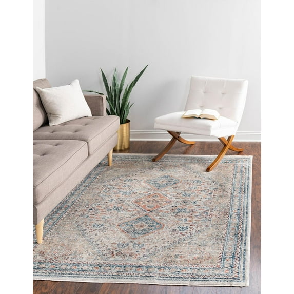 Rugs.com Newport Collection Rug – 4' x 6' Multi Medium Rug Perfect For Entryways, Kitchens, Breakfast Nooks, Accent Pieces