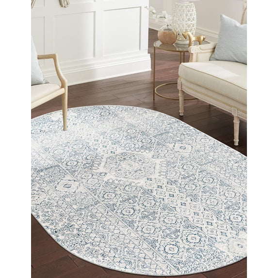 Rugs.com Newport Collection Rug – 4' x 6' Oval Gray Medium Rug Perfect For Living Rooms, Large Dining Rooms, Open Floorplans