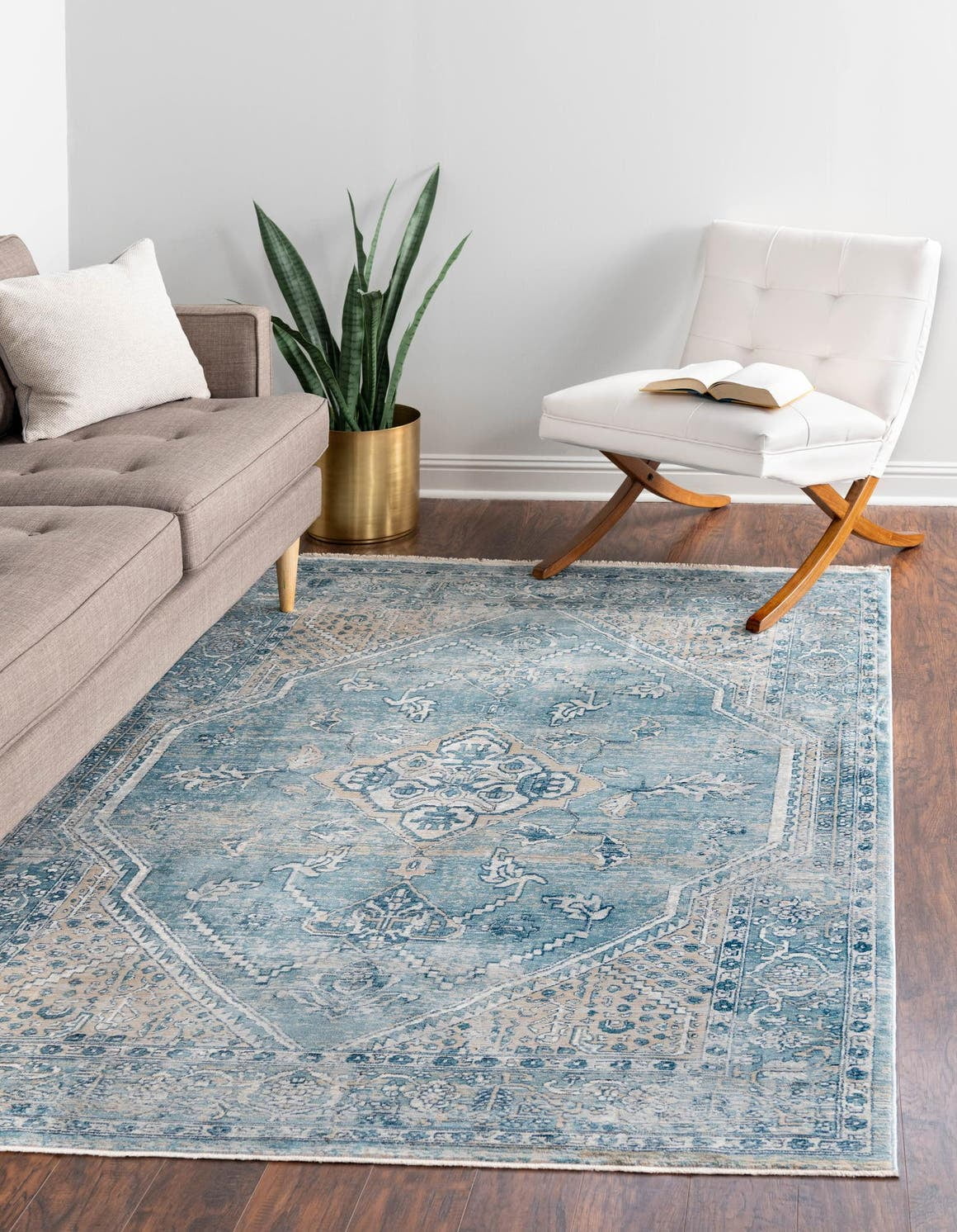 Rugs.com Newport Collection Rug – 5' 3 x 8' Blue Medium Rug Perfect For ...