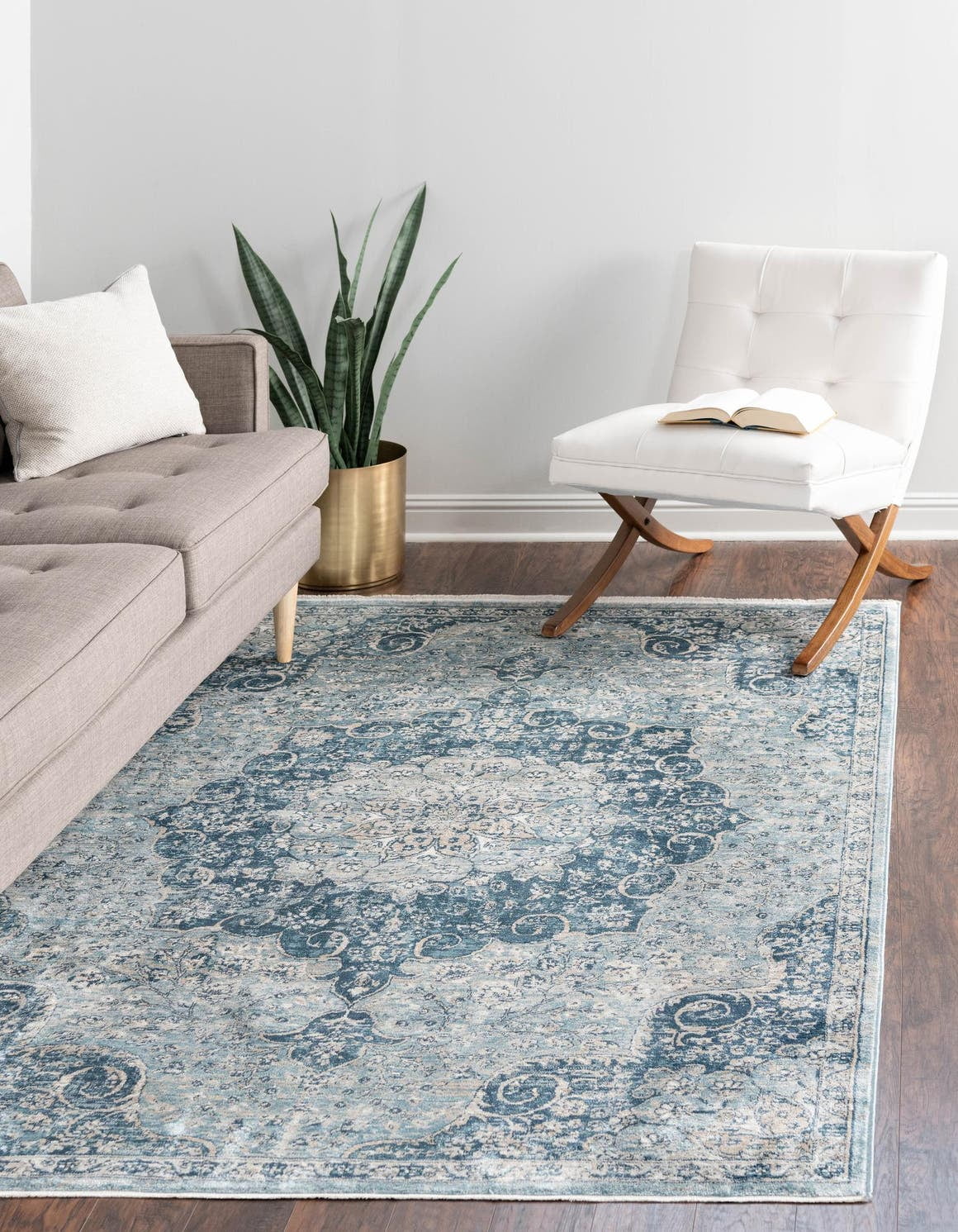 Rugs.com Newport Collection Rug – 5' 3 x 8' Navy Blue Medium Rug Perfect For Bedrooms, Dining Rooms, Living Rooms