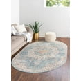 thumbnail image 1 of Rugs.com Newport Collection Rug – 5' 3 x 8' Oval Blue Medium Rug Perfect For Living Rooms, Large Dining Rooms, Open Floorplans, 1 of 9