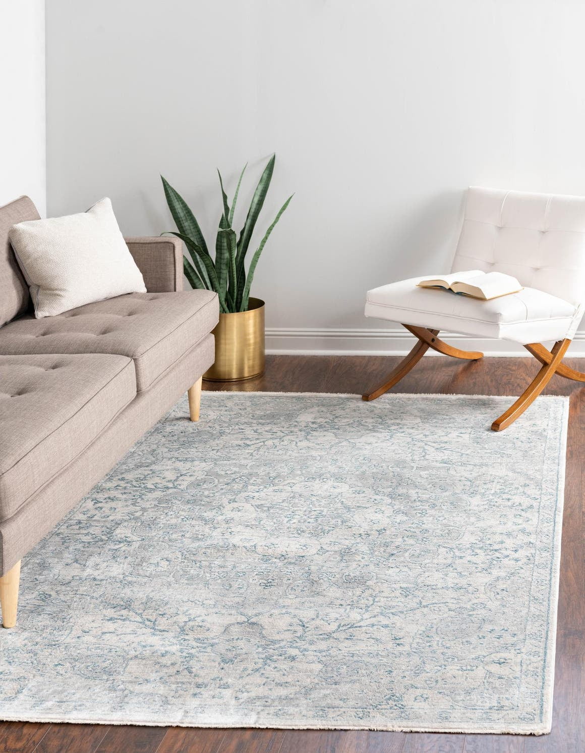 Rugs.com Newport Collection Rug – 6' x 9' 2 Gray Medium Rug Perfect For ...