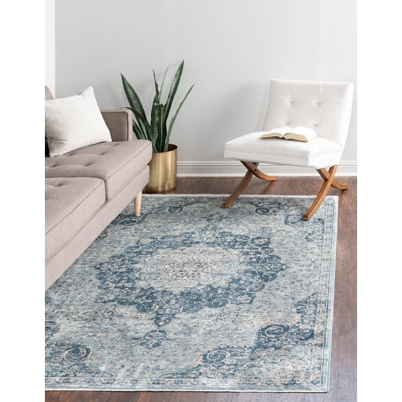 Rugs.com Newport Collection Rug – 6' x 9' 2 Navy Blue Medium Rug Perfect For Bedrooms, Dining Rooms, Living Rooms