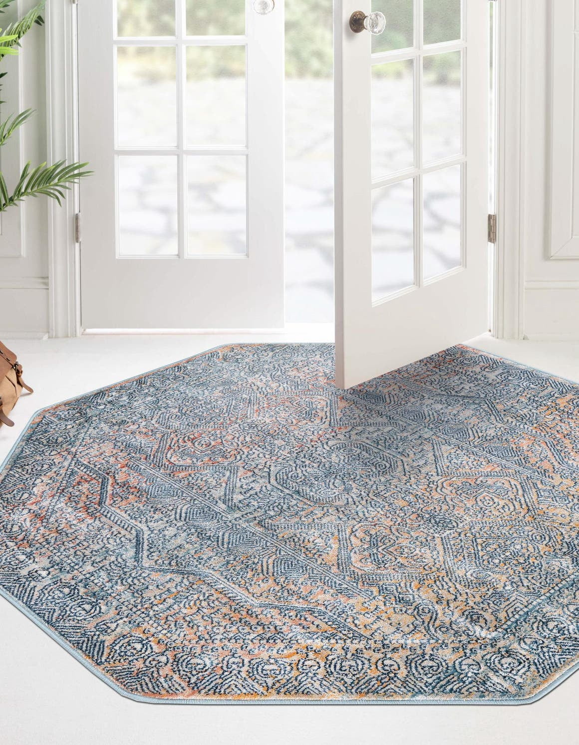 Rugs.com Newport Collection Rug – 7' Octagon Multi Medium Rug Perfect ...