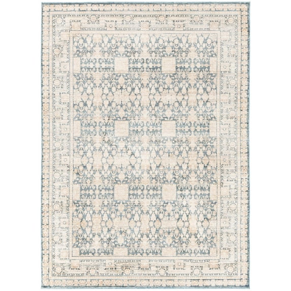 Rugs.com Noble Collection Rug – 5' 3 X 7' 7 Blue Medium Rug Perfect For Bedrooms, Dining Rooms, Living Rooms
