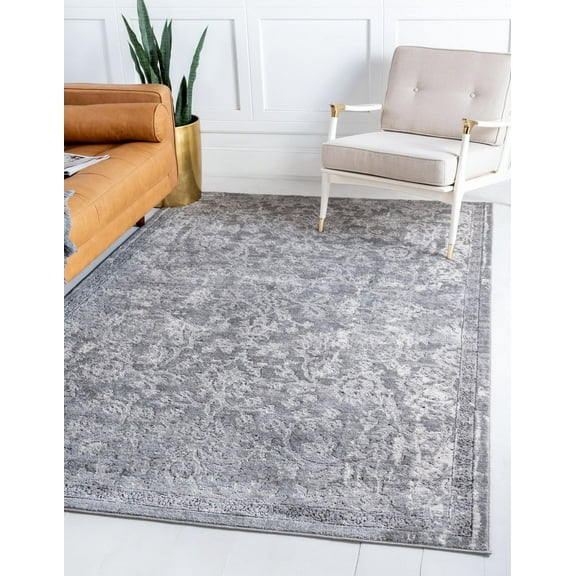 Rugs.com Oregon Collection Rug – 2' 2 x 3' Gray Low-Pile Rug Perfect For Living Rooms, Large Dining Rooms, Open Floorplans