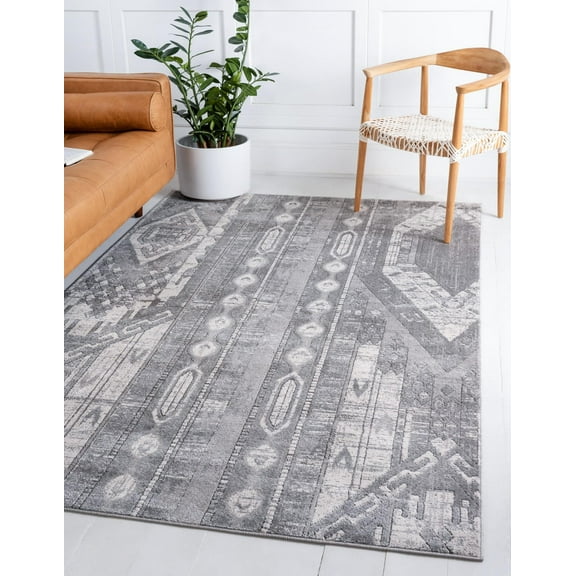 Rugs Oregon Collection Low-Pile Vintage Gray Area Rug, 2' 2 x 3', Stain Resistant