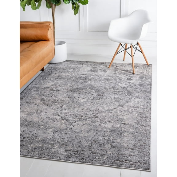 Rugs.com Oregon Collection Rug – 2' 2 x 3' Gray Low-Pile Rug Perfect For Living Rooms, Large Dining Rooms, Open Floorplans