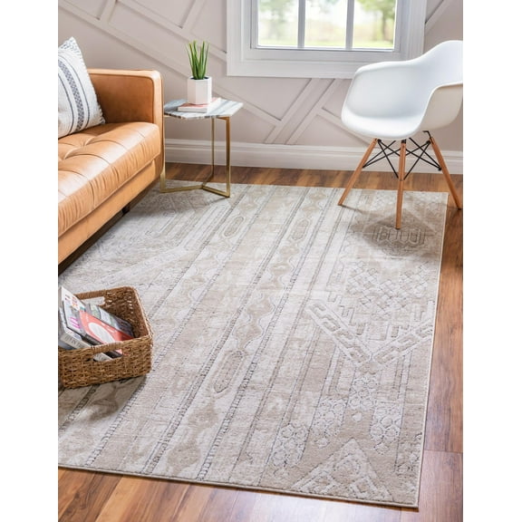 Rugs.com Oregon Collection Rug – 2' 2 x 3' Ivory Low-Pile Rug Perfect For Living Rooms, Large Dining Rooms, Open Floorplans