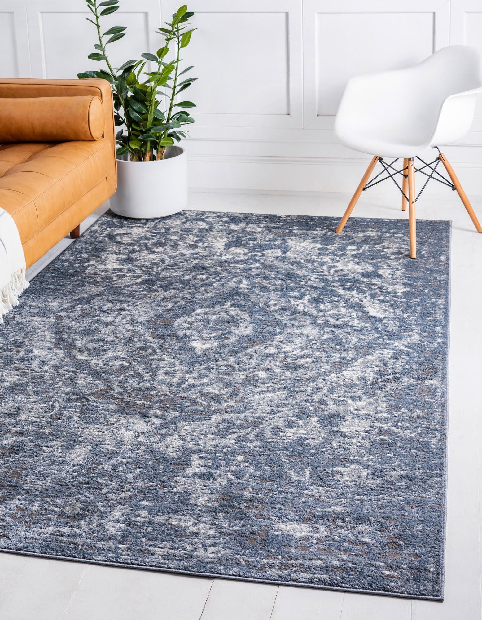 Oregon Rug Blue Rugs.com Oregon Collection Rug – 4' x 6' Blue Low-Pile Rug Perfect For ...
