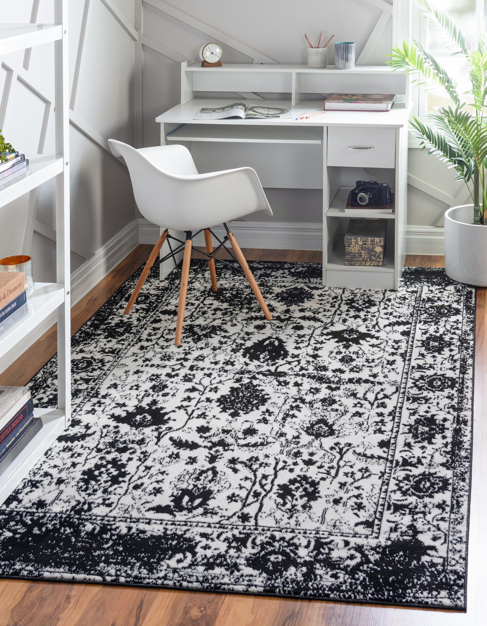 Oregon Collection Rugs Rugs.com Oregon Collection Rug – 5' x 8' Black And White Low-Pile Rug ...