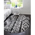 thumbnail image 1 of Rugs.com Oregon Collection Rug – 5' x 8' Oval Black And White Low-Pile Rug Perfect For Living Rooms, Large Dining Rooms, Open Floorplans, 1 of 9