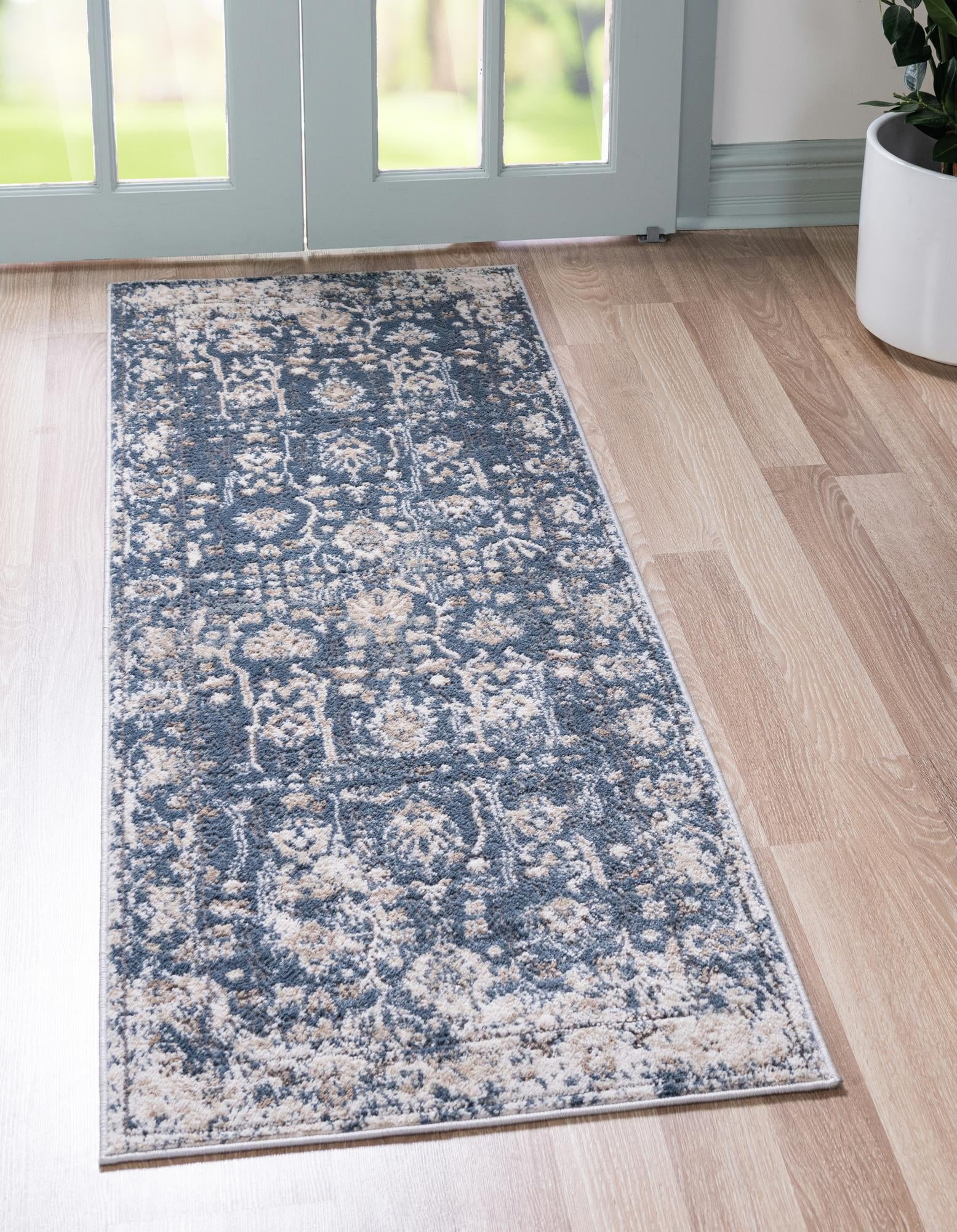 Oregon Rug Blue Rugs.com Oregon Collection Rug – 6 Ft Runner Blue Low-Pile Rug Perfect ...