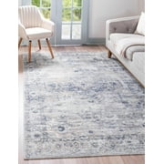 Rugs.com Oregon Collection Rug – 6' x 9' Gray Low-Pile Rug Perfect For Living Rooms, Large Dining Rooms, Open Floorplans