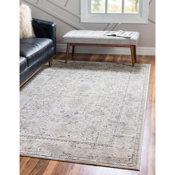 Rugs Oregon Power Loomed off white Area Rugs, 6' x 9', Stain Resistant
