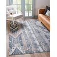 thumbnail image 1 of Rugs Oregon Area Rug, 7' x 10', Low-Pile, Navy Blue Geometric Pattern, 1 of 9