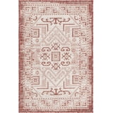 Rugs.com Outdoor Aztec Collection Rug – 2' x 3' Rust Red Flatweave Rug ...