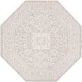 thumbnail image 1 of Rugs.com Outdoor Aztec Collection Rug – 5 Ft Octagon Light Gray Flatweave Rug Perfect For Living Rooms, Kitchens, Entryways, 1 of 1