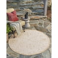 thumbnail image 1 of Rugs.com Outdoor Aztec Collection Rug – 5 Ft Round Natural Flatweave Rug Perfect For Kitchens, Dining Rooms, 1 of 5