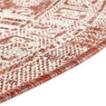 thumbnail image 1 of Rugs.com Outdoor Aztec Collection Rug – 5 Ft Round Rust Red Flatweave Rug Perfect For Kitchens, Dining Rooms, 1 of 3