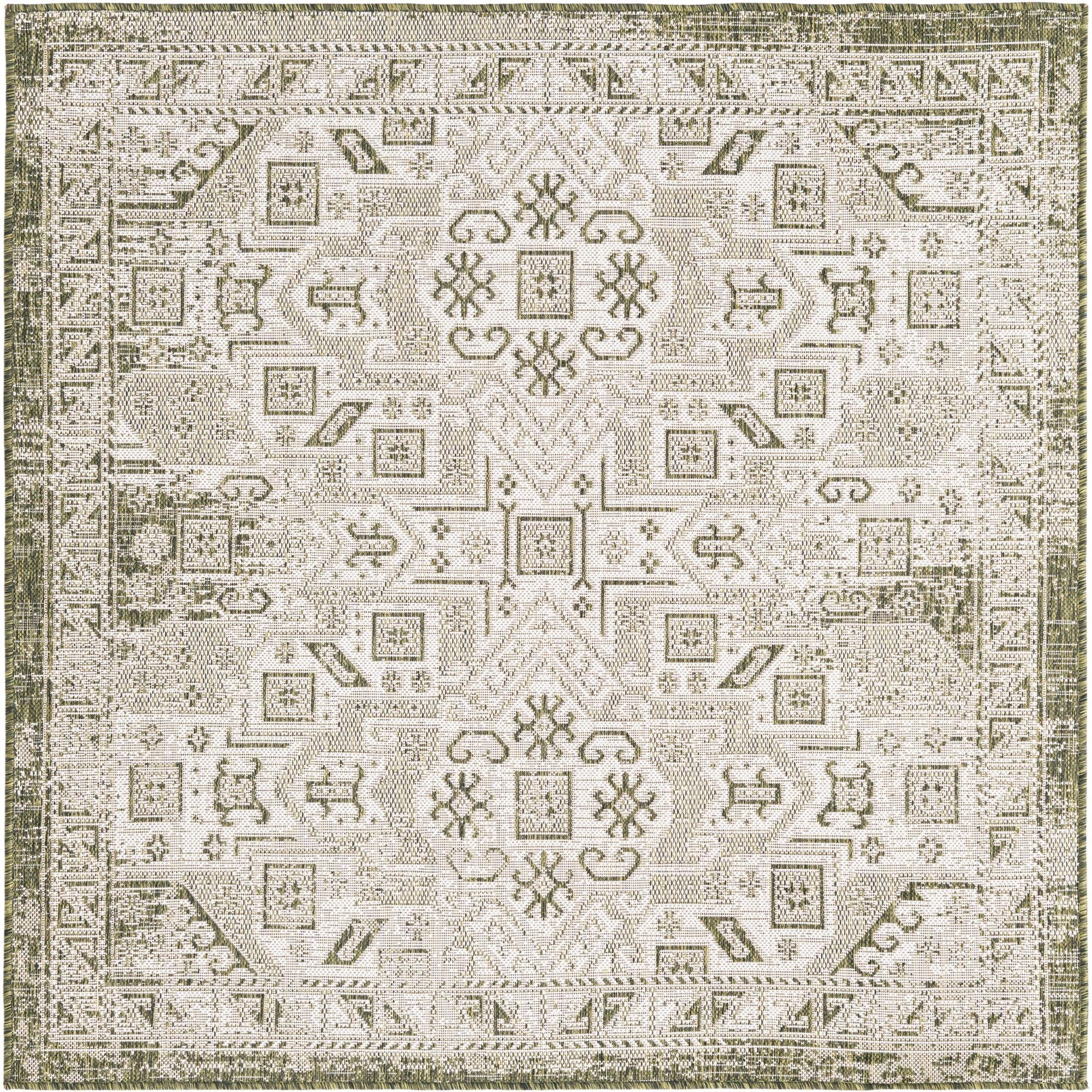 Green Aztec Rug Rugs.com Outdoor Aztec Collection Rug – 5 Ft Square Green Flatweave Rug ...