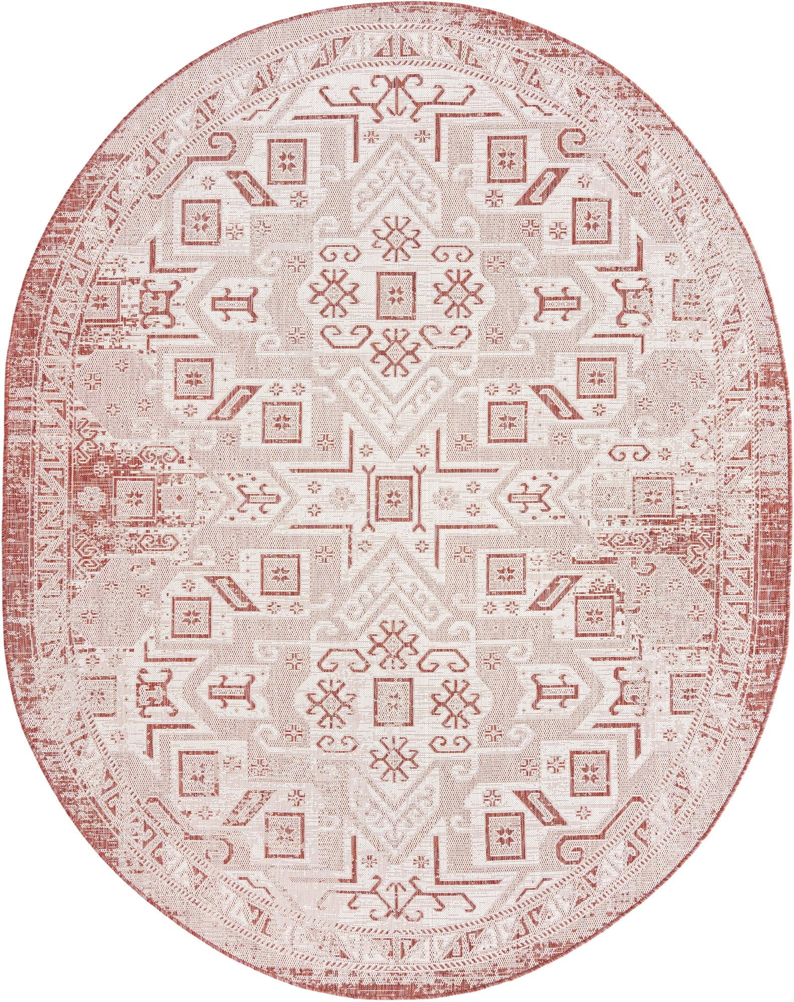 Oval Rust Rug Rugs.com Outdoor Aztec Collection Rug – 8' x 10' Oval Rust Red ...