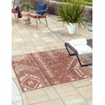 thumbnail image 1 of Rugs.com Outdoor Bohemian Collection Rug – 5 Ft Square Rust Red Flatweave Rug Perfect For Living Rooms, Kitchens, Entryways, 1 of 9