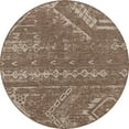 thumbnail image 1 of Rugs.com Outdoor Bohemian Collection Rug – 6 Ft Round Brown Flatweave Rug Perfect For Kitchens, Dining Rooms, 1 of 1