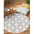 thumbnail image 1 of Rugs.com Outdoor Lattice Collection Rug – 4 Ft Round Ivory Flatweave Rug Perfect For Kitchens, Dining Rooms, 1 of 8