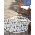 thumbnail image 1 of Rugs.com Outdoor Lattice Collection Rug – 4 Ft Round Ivory Flatweave Rug Perfect For Kitchens, Dining Rooms, 1 of 8