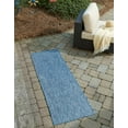 thumbnail image 1 of Rugs.com Outdoor Solid Collection Rug – 6 Ft Runner Blue Flatweave Rug Perfect For Hallways, Entryways, 1 of 8