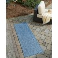 thumbnail image 1 of Rugs.com Outdoor Solid Collection Rug – 8 Ft Runner Blue Flatweave Rug Perfect For Hallways, Entryways, 1 of 8