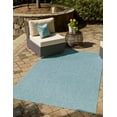 thumbnail image 1 of Rugs.com Outdoor Solid Collection Rug – 8' x 11' Aquamarine Flatweave Rug Perfect For Living Rooms, Large Dining Rooms, Open Floorplans, 1 of 3
