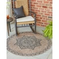 thumbnail image 1 of Rugs.com Outdoor Traditional Collection Rug – 4 Ft Round Beige Flatweave Rug Perfect For Kitchens, Dining Rooms, 1 of 5