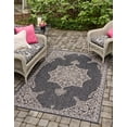 thumbnail image 1 of Rugs.com Outdoor Traditional Collection Rug – 5' x 8' Charcoal Gray Flatweave Rug Perfect For Bedrooms, Dining Rooms, Living Rooms, 1 of 4
