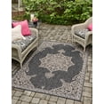 thumbnail image 1 of Rugs.com Outdoor Traditional Collection Rug – 7' x 10' Charcoal Gray Flatweave Rug Perfect For Bedrooms, Dining Rooms, Living Rooms, 1 of 4