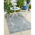 thumbnail image 1 of Rugs.com Outdoor Traditional Collection Rug – 8' x 11' Blue Flatweave Rug Perfect For Living Rooms, Large Dining Rooms, Open Floorplans, 1 of 3