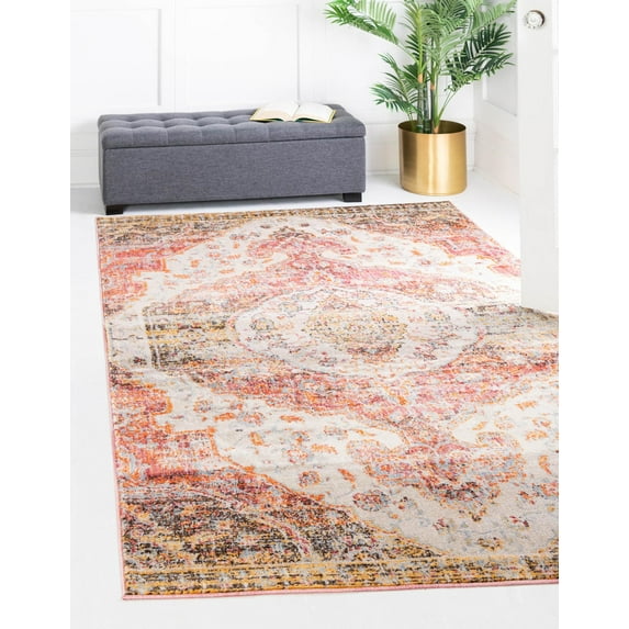 Rugs.com Oxfordshire Collection Rug – 4' x 6' Multi Medium Rug Perfect For Entryways, Kitchens, Breakfast Nooks, Accent Pieces