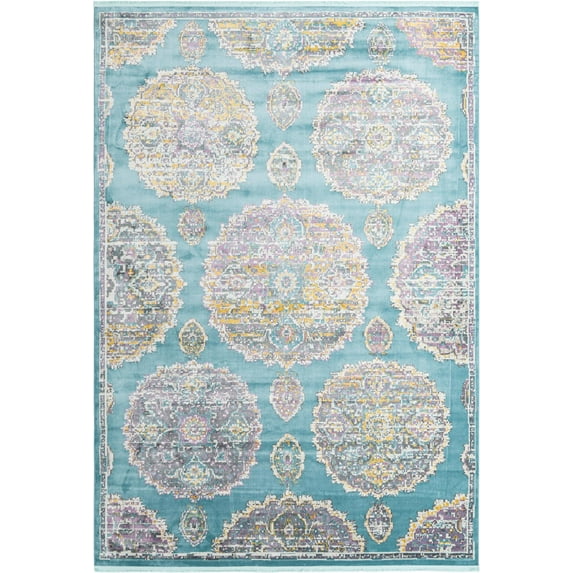 Rugs.com Paragon Collection Rug – 10' x 14' Blue Medium-Pile Rug Perfect For Living Rooms, Large Dining Rooms, Open Floorplans